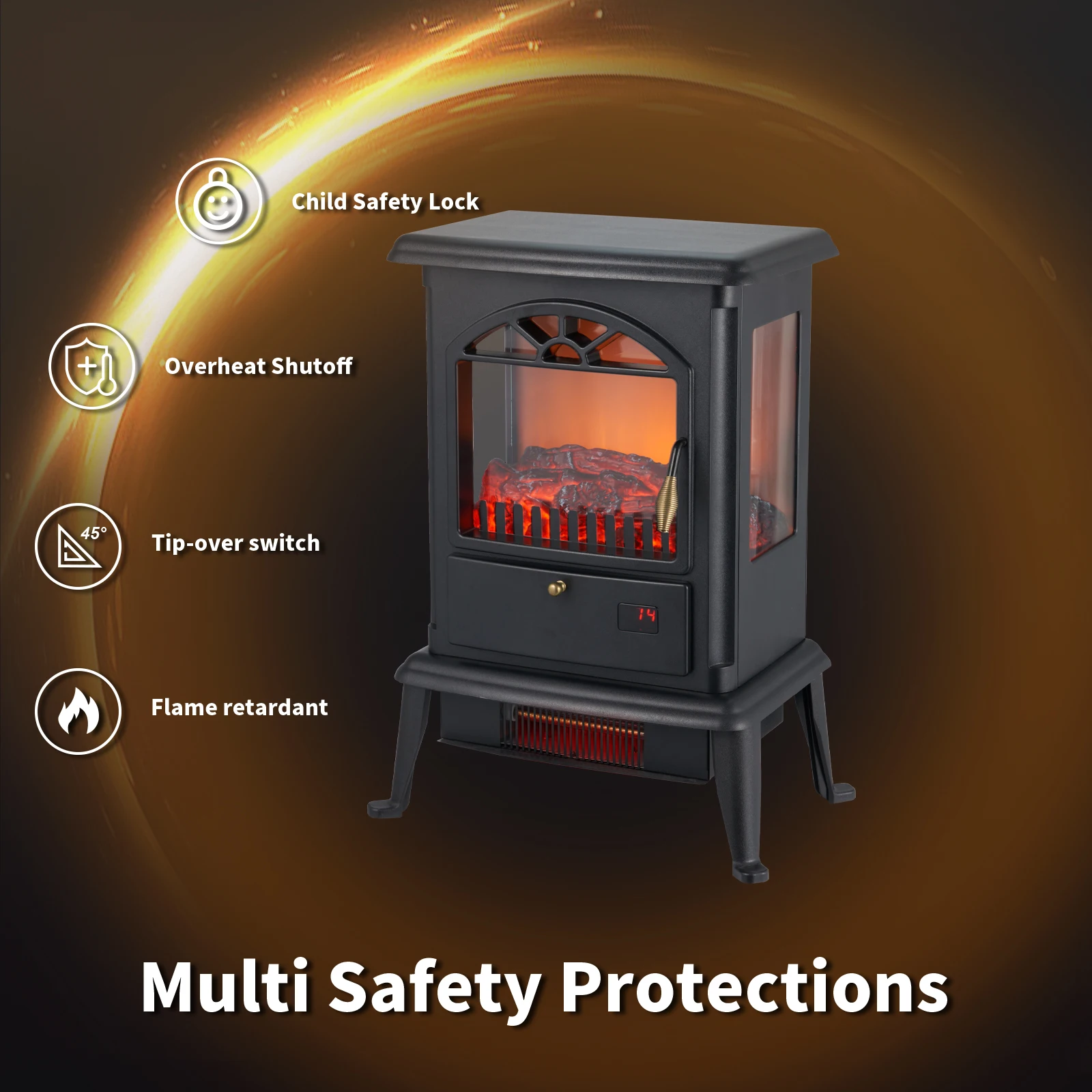 Chinese Manufacturer Indoor Decorative Decor Flame Resin Electric Fireplace with Remote Control