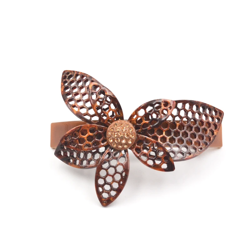 Французская заколка-Пряжка, бутик, Цветочные Зажимы, подарки для девочек, металлическая заколка из целлюлозы и ацетата, заколки для волос для женщин