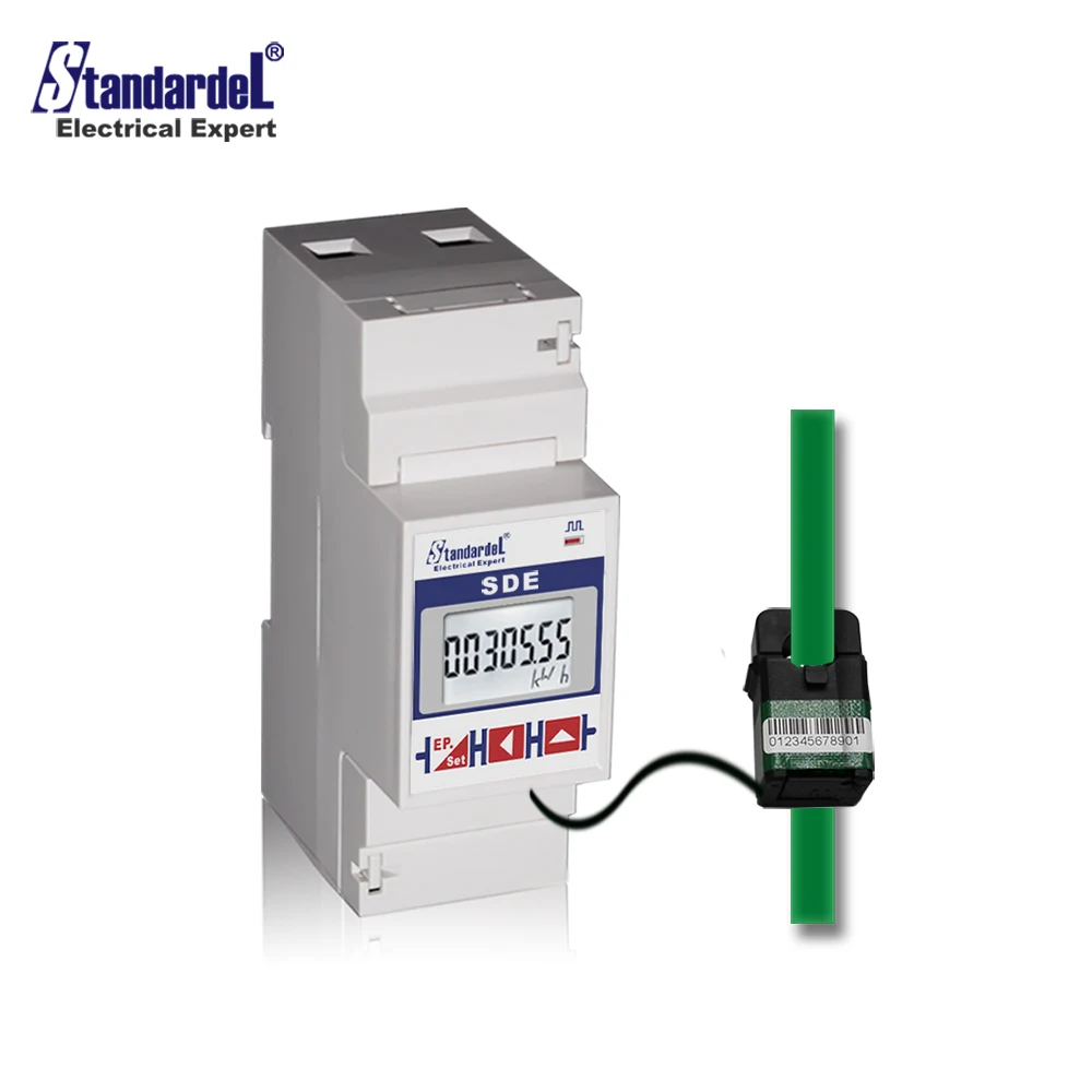 SDE110 split core CT easy mounting single phase multi function Din Rail Energy Meter RS485 renovation