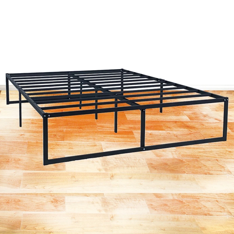Металлический черный Королевский размер мягкая платформа для кровати рамка матрас крепкая стальная подставка