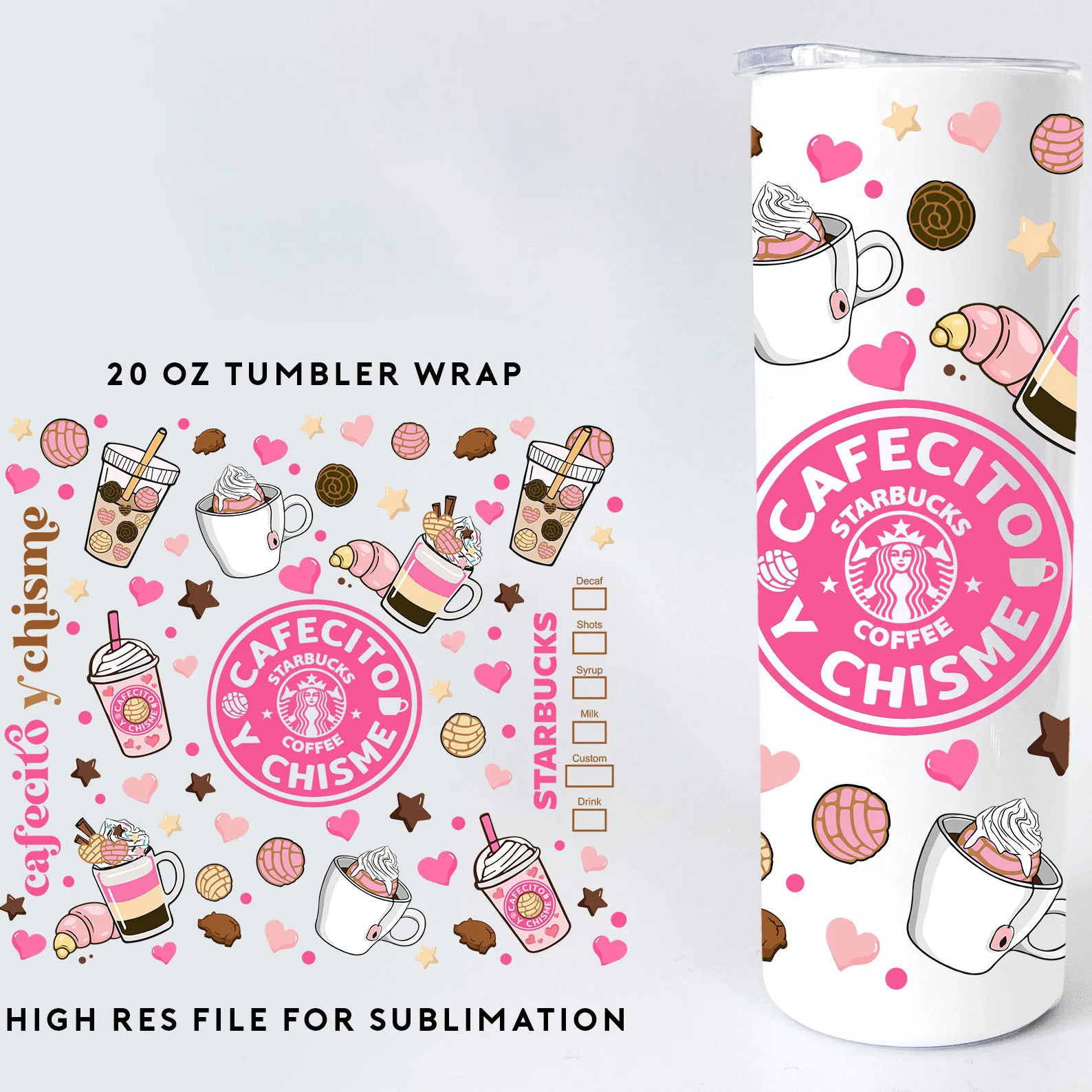 Custom UV DTF Vinyl Cup Wrap Designs Transfer Paper For 16oz 20oz 24oz Libbey Glass Mugs Coffee Cups Tumblers Sticker