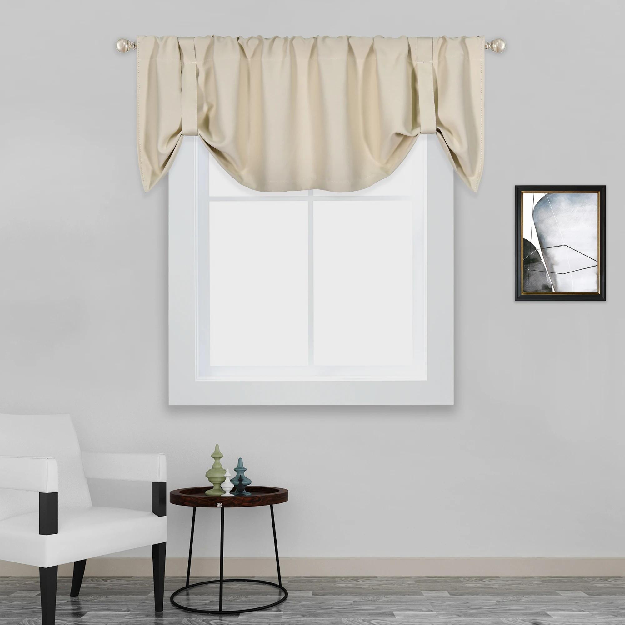 52x18 дюймов бежевый плотные подзор 100% полиэстер галстуком-бабочкой, на шнуровке, стильная балдахин 1 шт./упак.