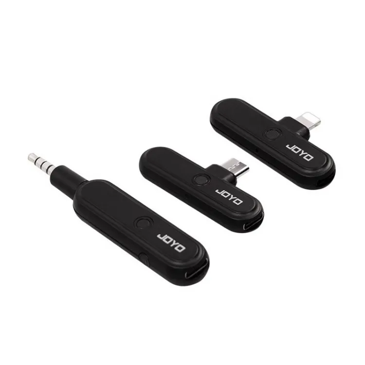 JOYO Wireless Audio Interface Transmitter Receiver Set Two Interface for Cellphone Live Streaming Internal Recording Sound Card