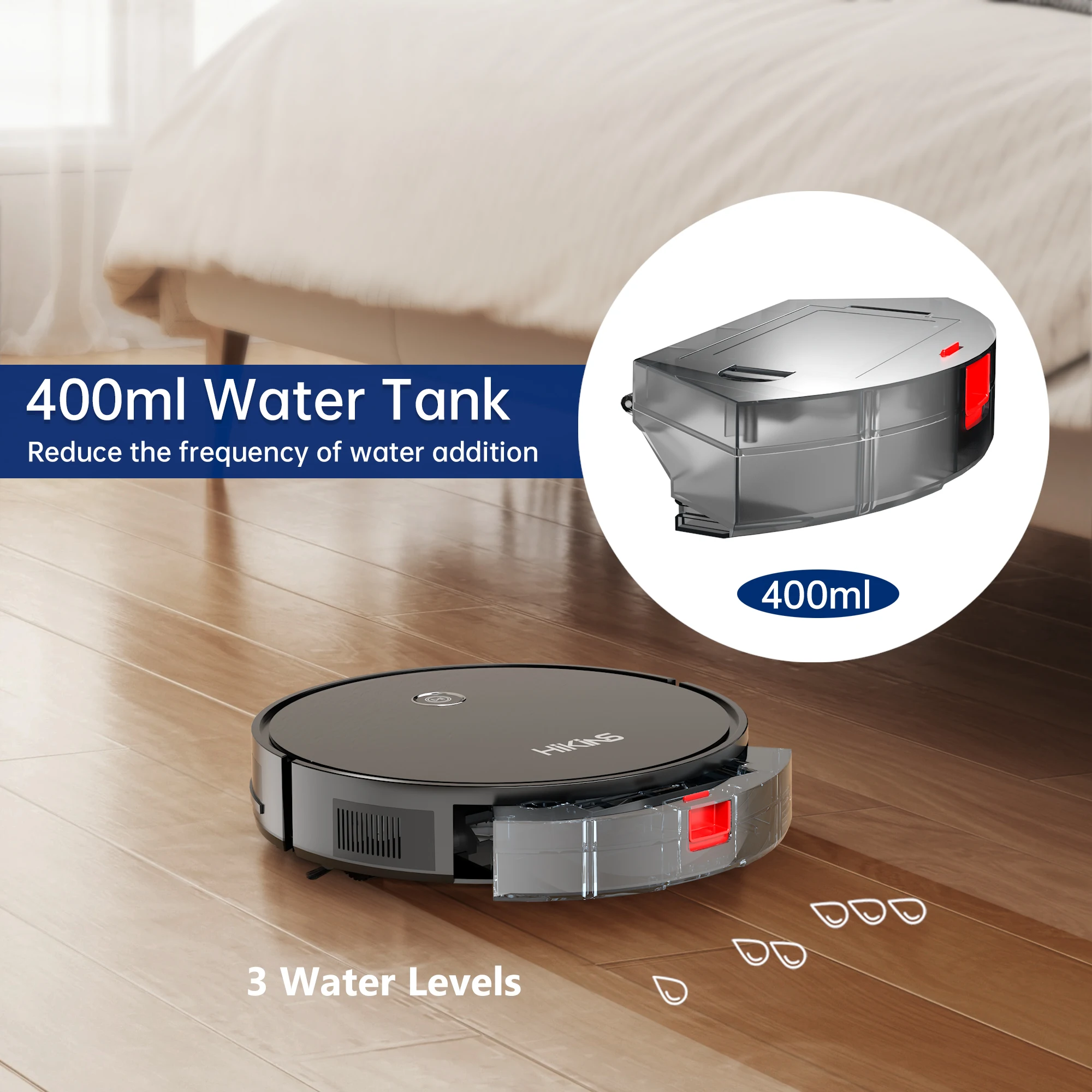 Hikins 888 Smart Wet and Dry China Electric Wet Mopping Guangzhou Robot Vacuum Cleaner with Wet Cleaning