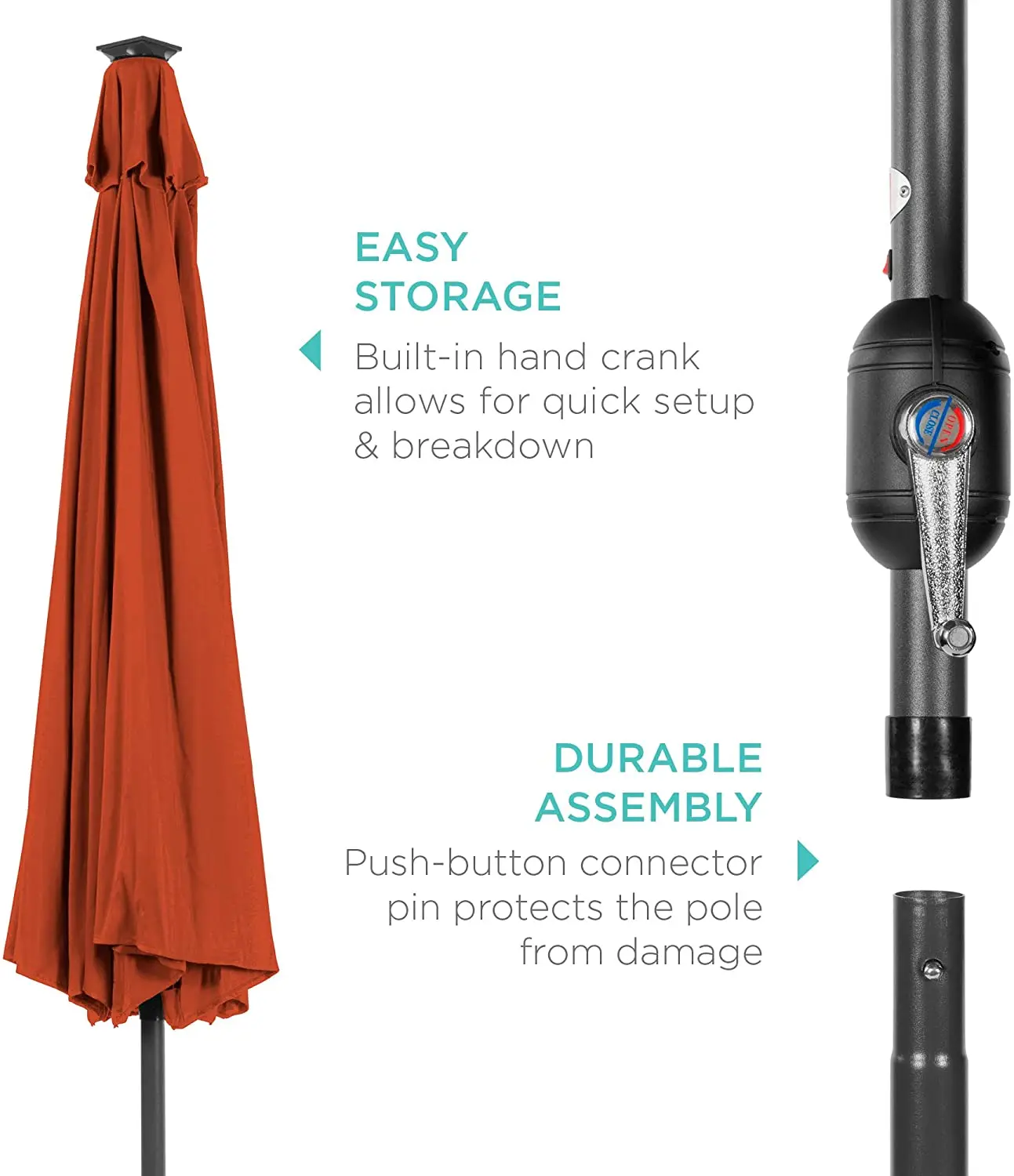 YASN Modern LED Sun Garden Large Outdoor Patio Hanging Umbrella Aluminum Steel Frame for Hotels and Outdoor Furniture