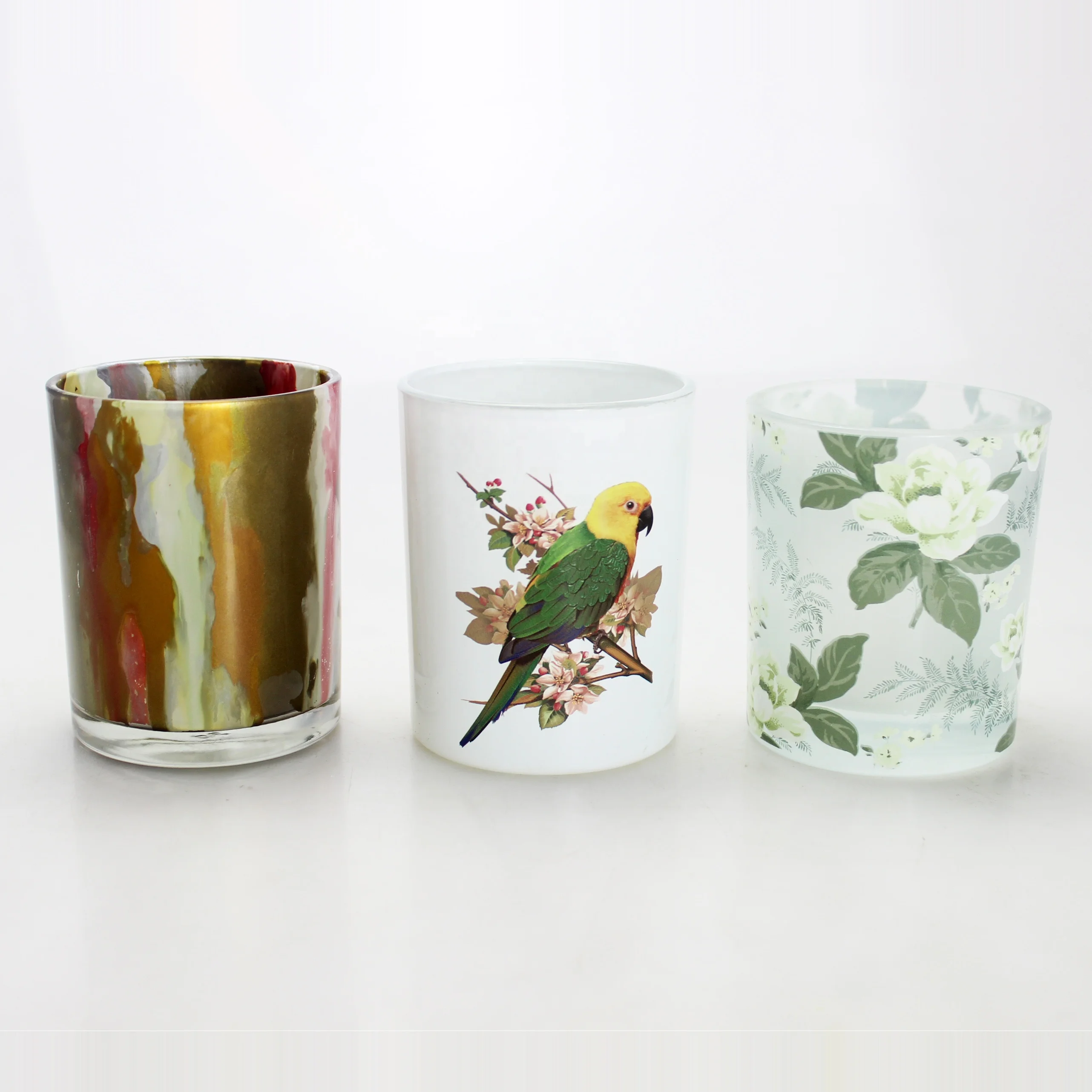 Оптовая продажа, индивидуальные подсвечники с прямой стороной, фонари и банки для свечей с крышкой, пустые ароматизированные банки для изготовления свечей