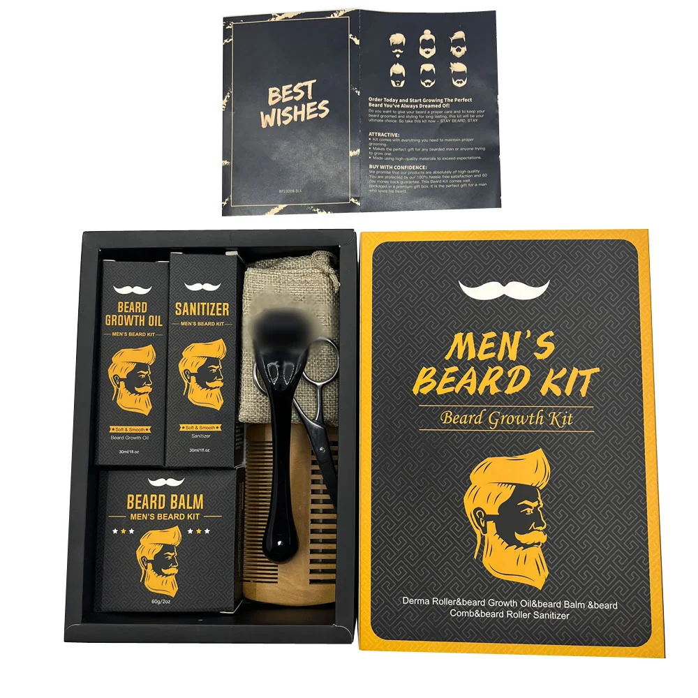 man beard softening sets low moq beard growth kit set beard set for men