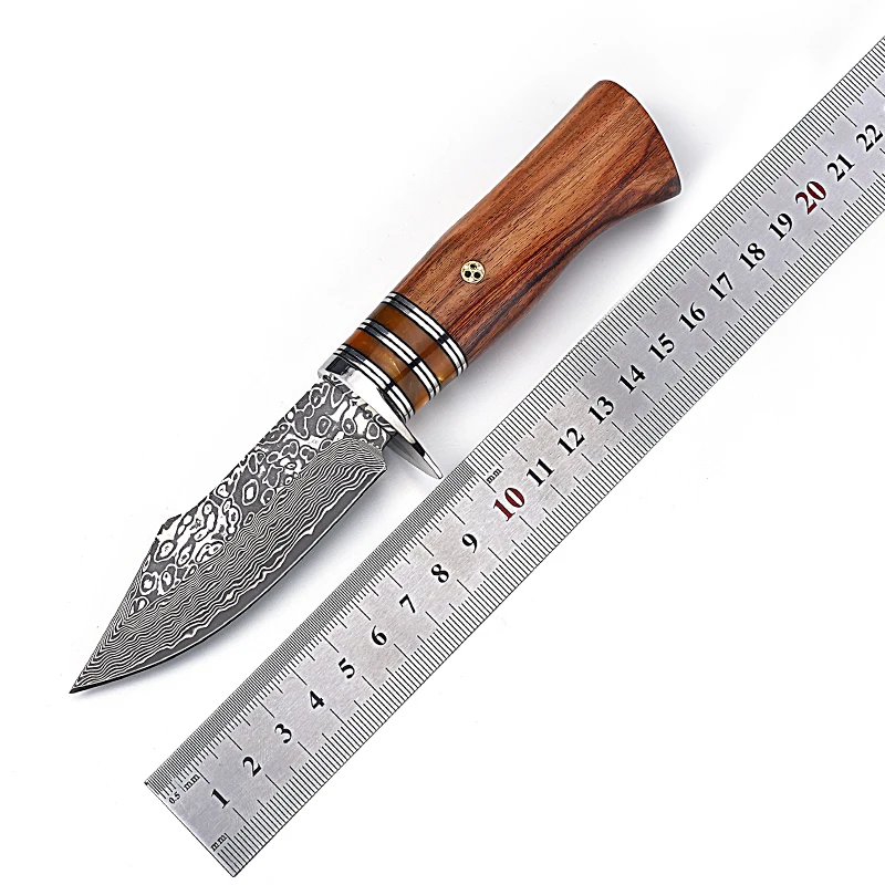 HWZBEEN  Fixed Blade EDC K sheath outdoor Pocket camping  knife with G10 handle