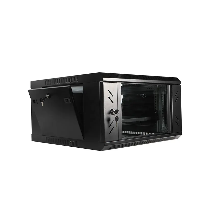 Black Perforated Door 6U Wall Mountable  9U 27U  42U Capacity with 19 Inch Standard Made of Steel  Network Server Cabinet