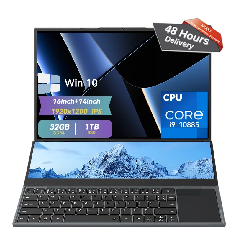 16inch+14inch dual screen laptop bulk purchase Core i9-10885H Win10 256GB touchscreen laptops computer