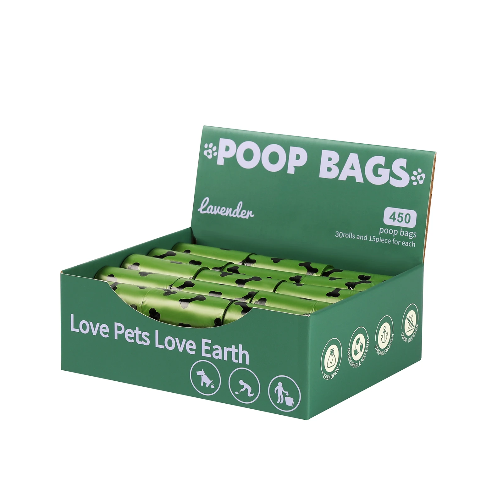 Eco-Friendly Custom EPI Dispenser Dog Poop Bags Biodegradable Compostable Pet Waste Sustainable Plastic Supplies for Cats Dogs