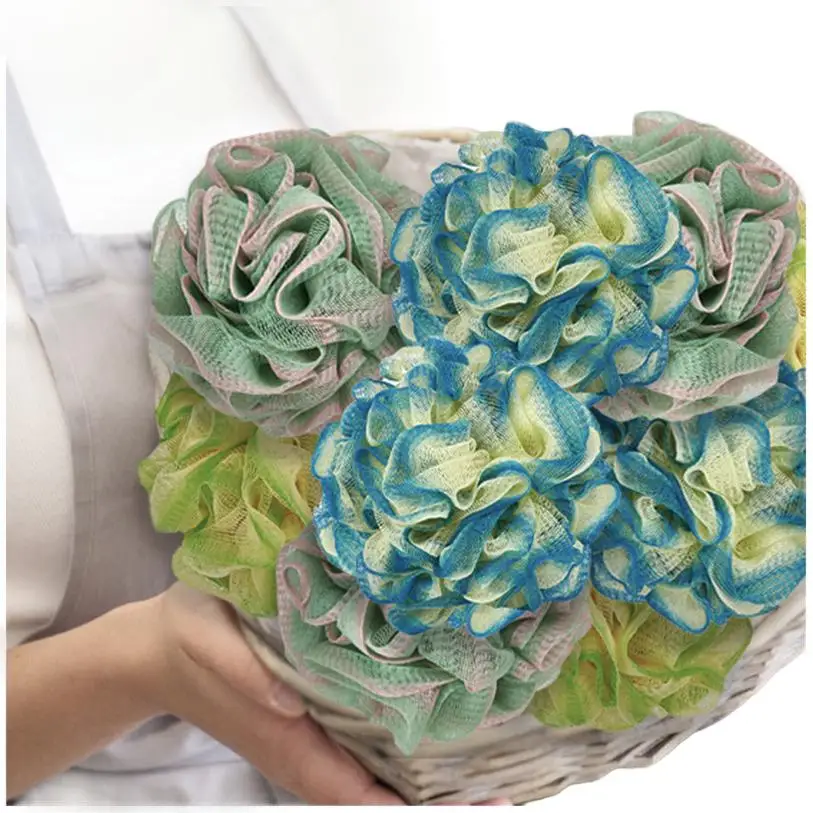 Shower Sponge Brush 2024 Cleaning Good Quality Flower Bathroom Double-Sided Bulk Hot Sale High Quality Net Electric Bath Sponge