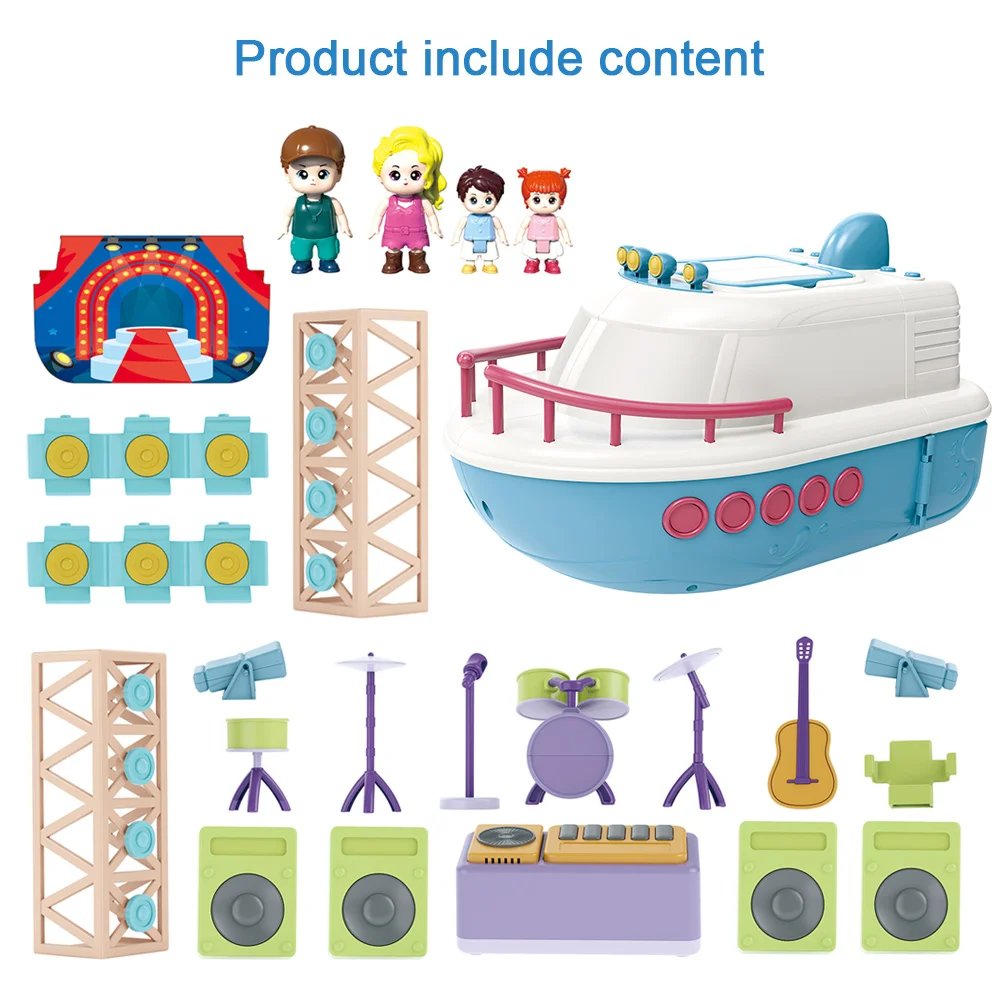 Children educational toys other play house preschool disco stage yacht toy yacht scene boat pretend play set for kids