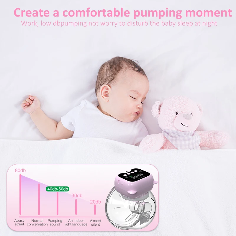 Wholesale Price Custom Portable Breast pump OEM Milk Collector Hands Free Intelligent Electric Bra Wearable Breast Pump