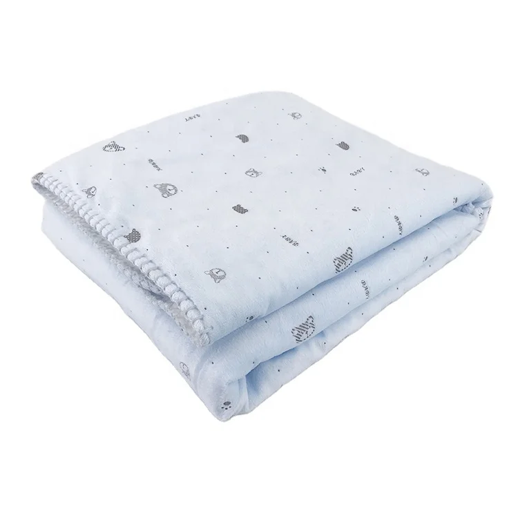 Wholesale High Quality Fleece Blanket Children Warm Polyester Reversible Flannel Sherpa Baby Blanket for Winter Jacquard