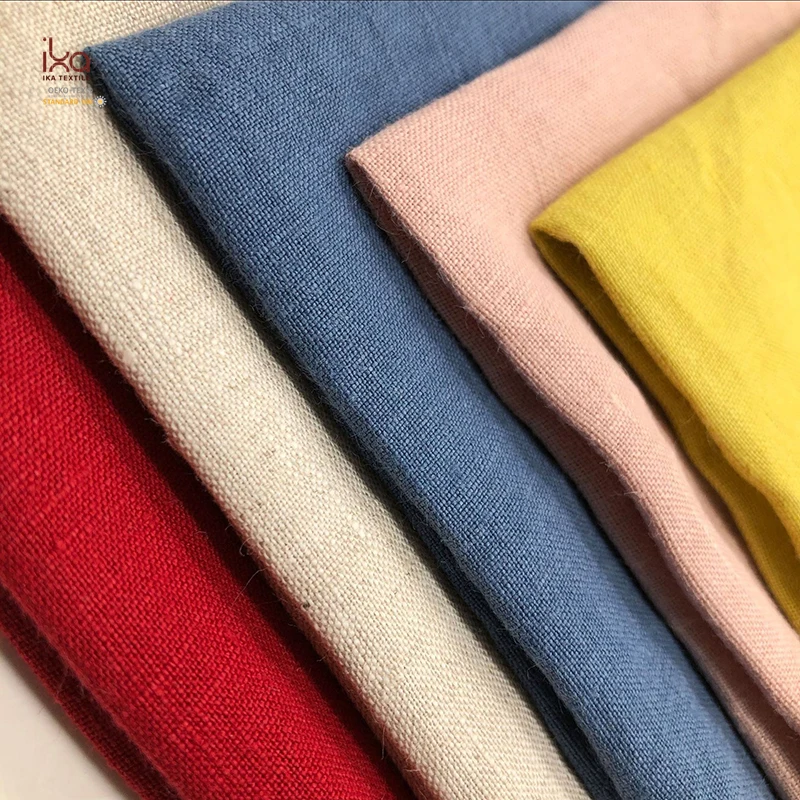 100% Fashion Soft Clothing Home Wholesale Plain Stone Washed Linen Fabric