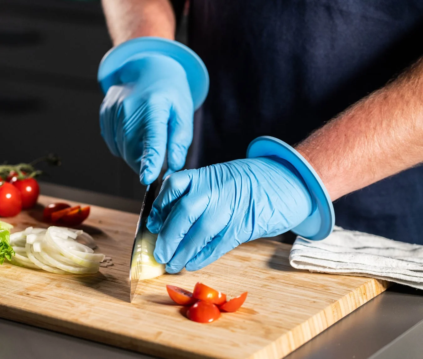 Latex Powder Free 50 pack Long Disposables Gloves Gante Nitrile Bleu For Preparing Food