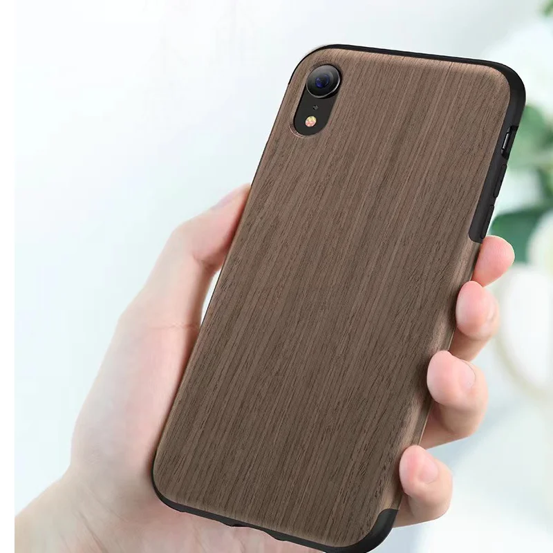 2022 New Wholesale Silicone Card Slot Cell Phone Case Wood Printed Wooden Mobile Protective Cover