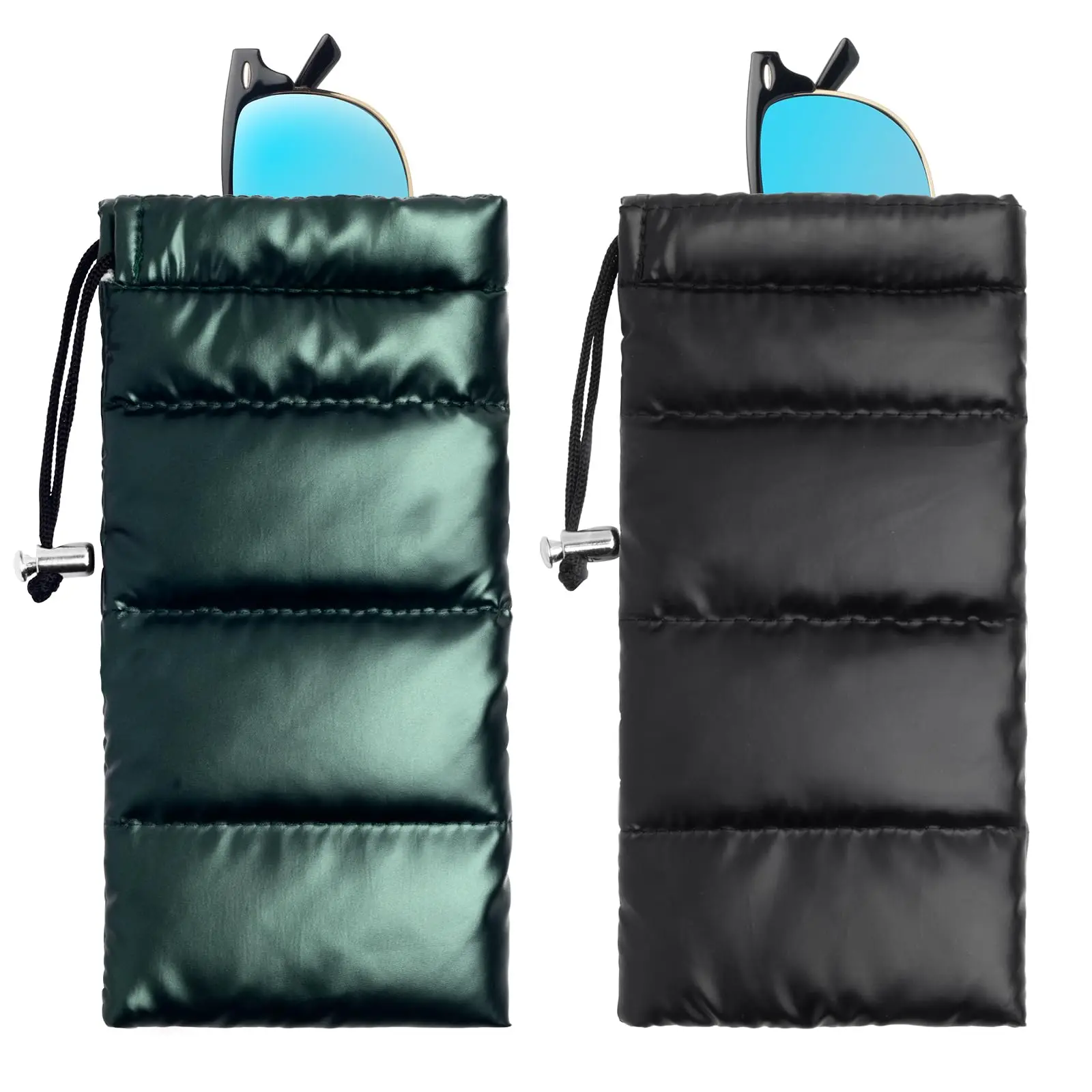 Luxury Microfiber Sunglasses Case & Pouch Quilted Synthetic down with Dust Bag Eyewear Light Weight Glasses Storage Cleaning Use