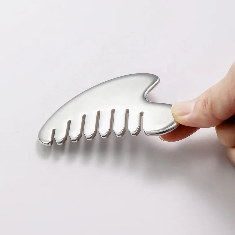 Hair Comb Head metal Guasha Face Lifting Massage stainless steel Hair Comb Set Gua Sha