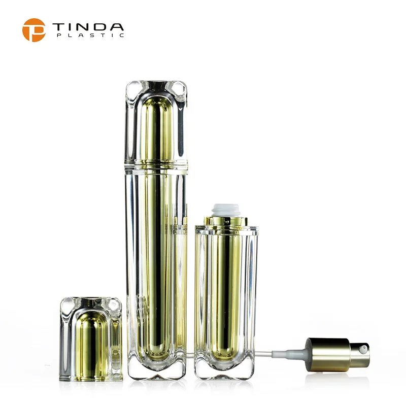 Skincare container plastic acrylic square cream packaging bottle and jar cosmetic packaging set 30g 50g 40ml 60ml 100ml