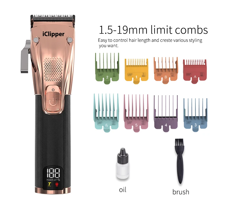 IClipper-K33S Barber Shop Rechargeable Hair Clipper Electric Hair Trimmer Men Professional Beard Trimmer Haircut Machine