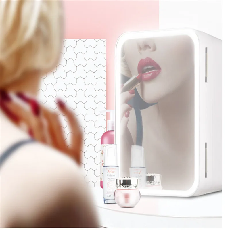 8L Mini cosmetic skincare small cheap portable beauty compact refrigerator makeup make up fridge refrigerador frigo with mirror