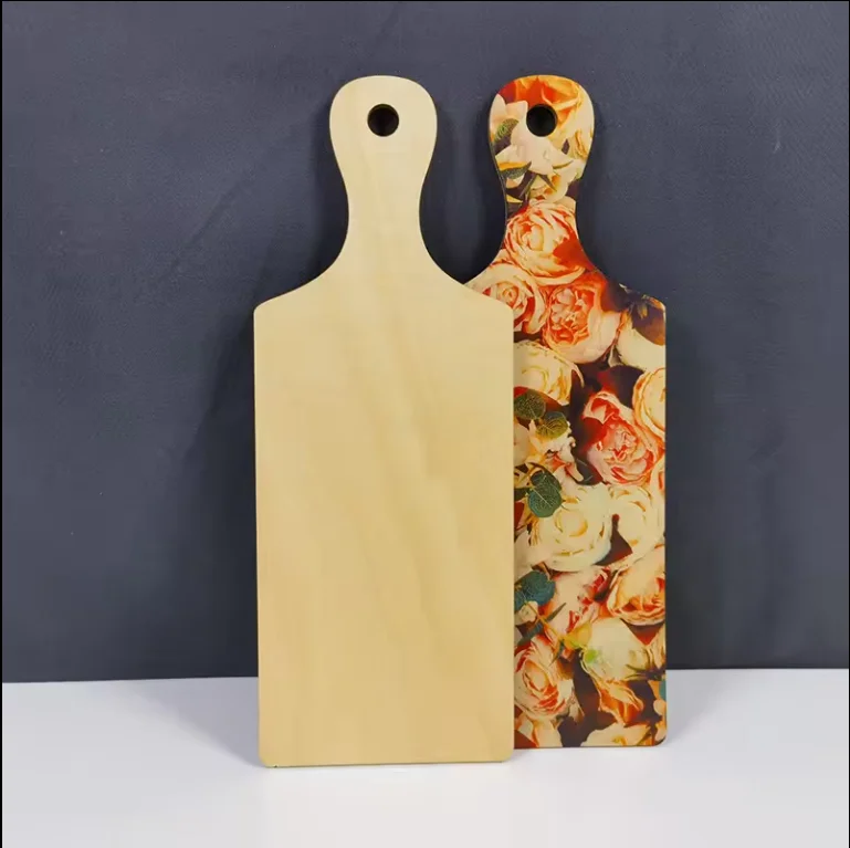 Sublimation Wooden Paddle Chopping Board Blank Mini plywood Cutting Board with Handle  DIY Crafts