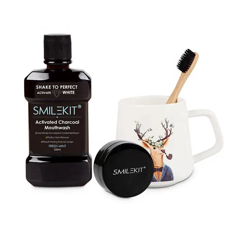 Antiseptic healthy mouth Rinse gargle mouth teeth whitening charcoal mint mouthwash