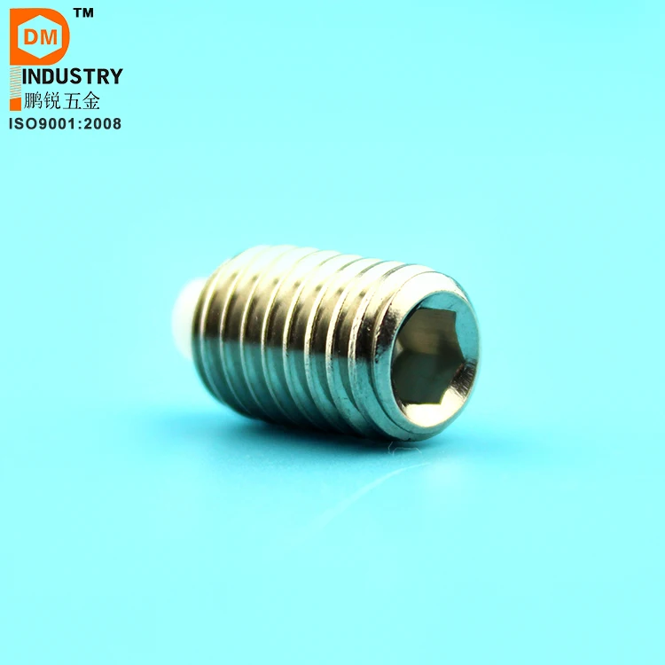Stainless Steel & Brass Cap Hexagon Machine Screws M3-M12 Thread Sizes 10mm Length DIN Standard Nylon Tip Set Screws