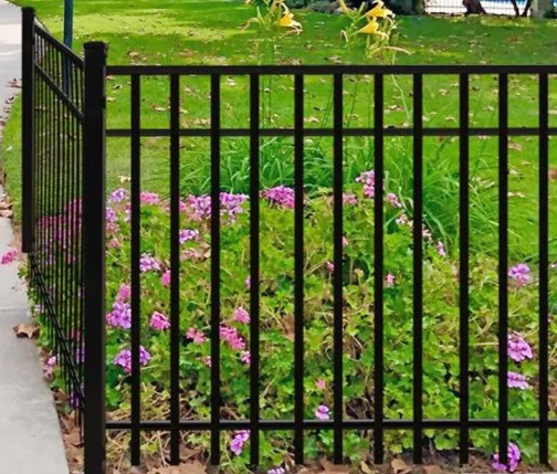 Steel Boundary Farm Wall Fencing Panels 8FT Galvanized Powder Coated Black Wrought Iron Fence