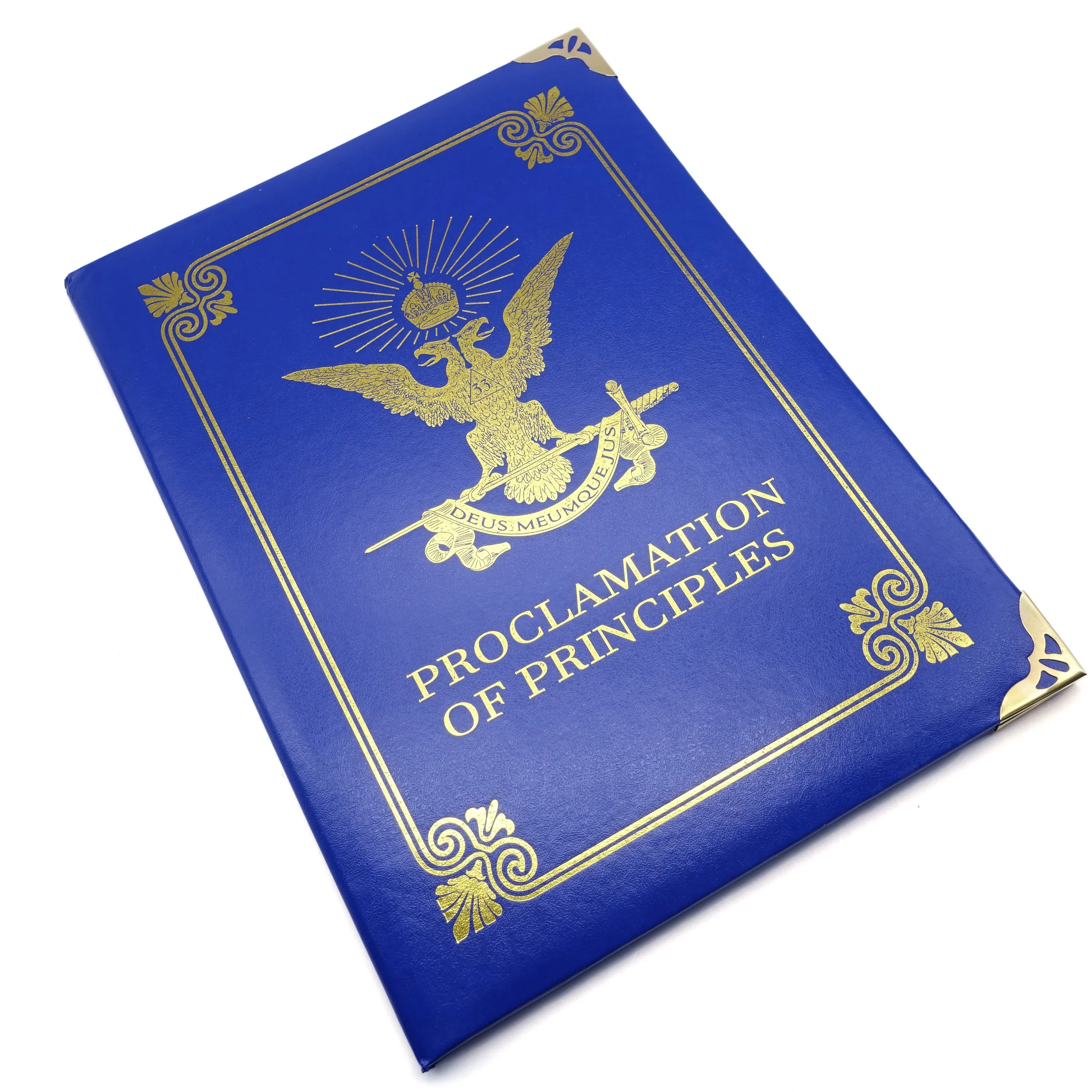 
Blue Leather A4 Certificate Frame Diploma Holder Or Cover Custom Leather File Folder Book 