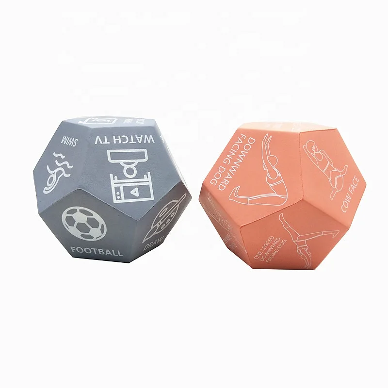 
Hot PU Foam Custom 12 Side Dice Exercise Dice for Home, Fitness, Yoga, Sports Stress Ball Dice  (1600153575111)