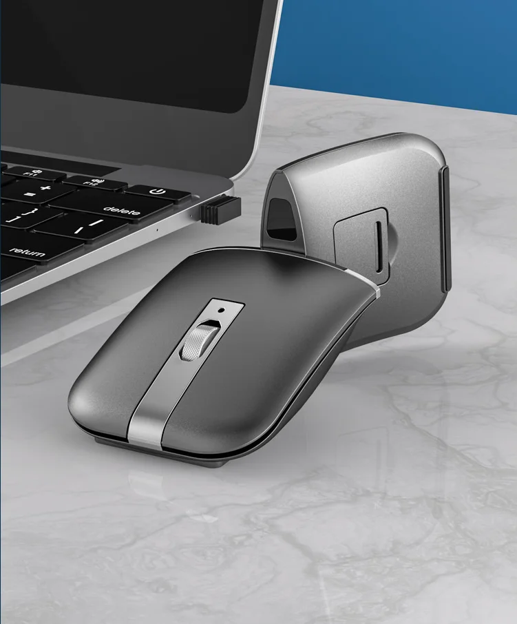 2021 hot-sell foldable wireless mouse folding wireless mouse office lightweight portable laptop wireless fold dual-mode mouse