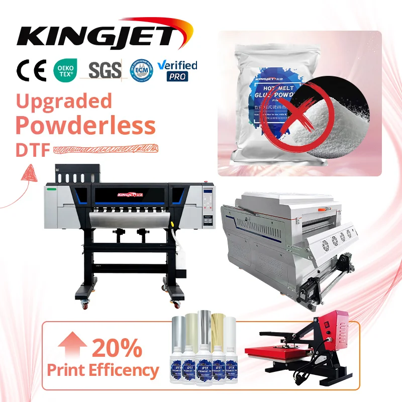 Powderless dtf printer glue printing pattern t shirt i3200 head t hsirt no powder dtf printer without powder
