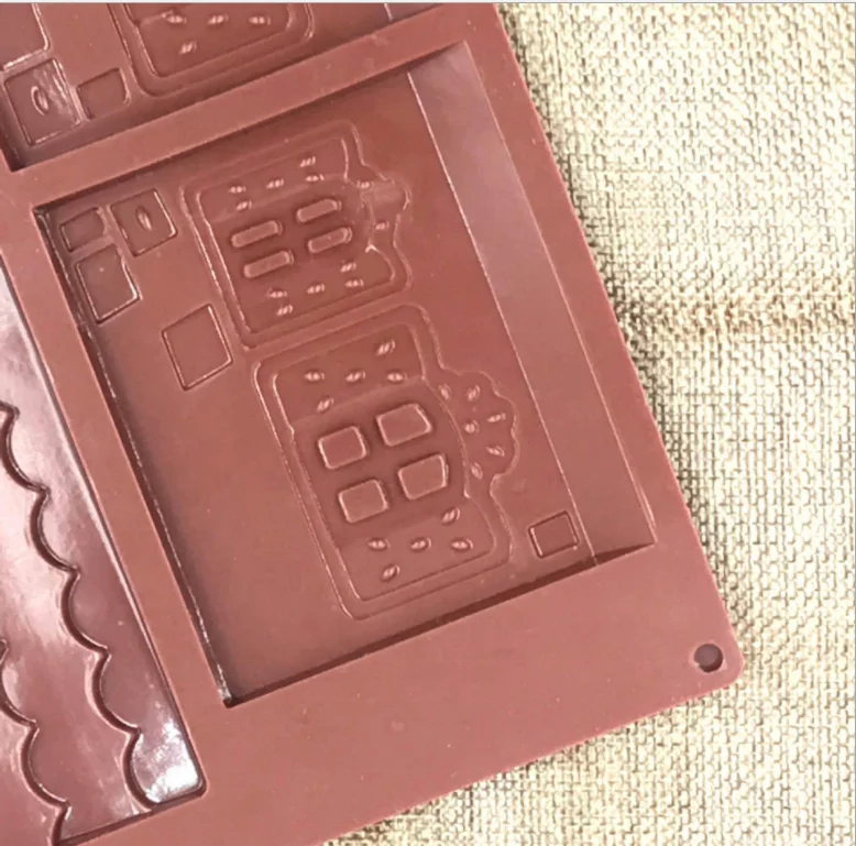 Silicone Christmas Chocolate Candy Gingerbread House Mold