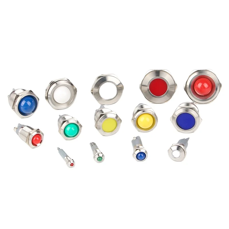HUSA 19mm Signal Lamp Hot Saling Factory Price Led Metal Indicator Light 6V 12V 24V 110V 220V Low Voltage LED Pilot Lamp