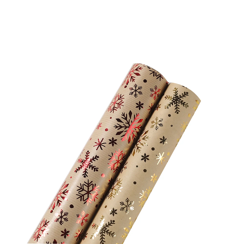 Manufacture hot stamping foil paper Art kraft christmas wrapping gift paper