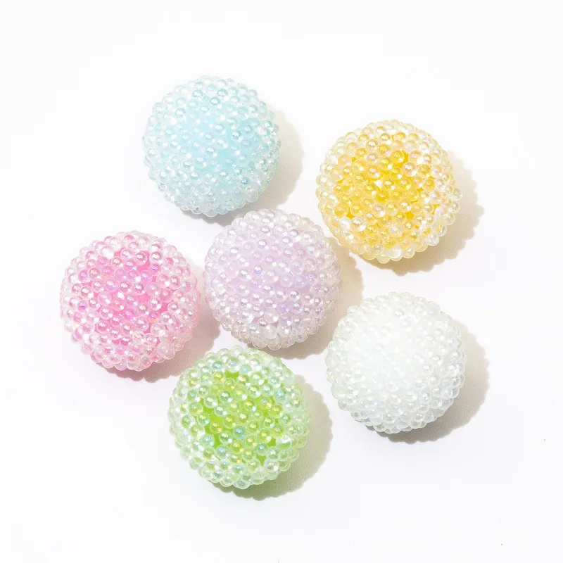 20mm Sugar beads loose beads transparent jelly through hole macaron bubble beads keychain DIY jewelry accessories