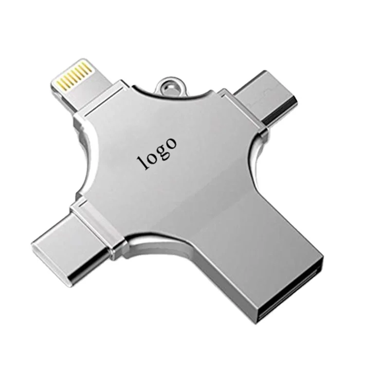  4 в 1 Usb Otg флэш-накопитель 3 0 внешнее хранилище для Iphone Ios Lightning Android Windows Samsung телефонов Type C