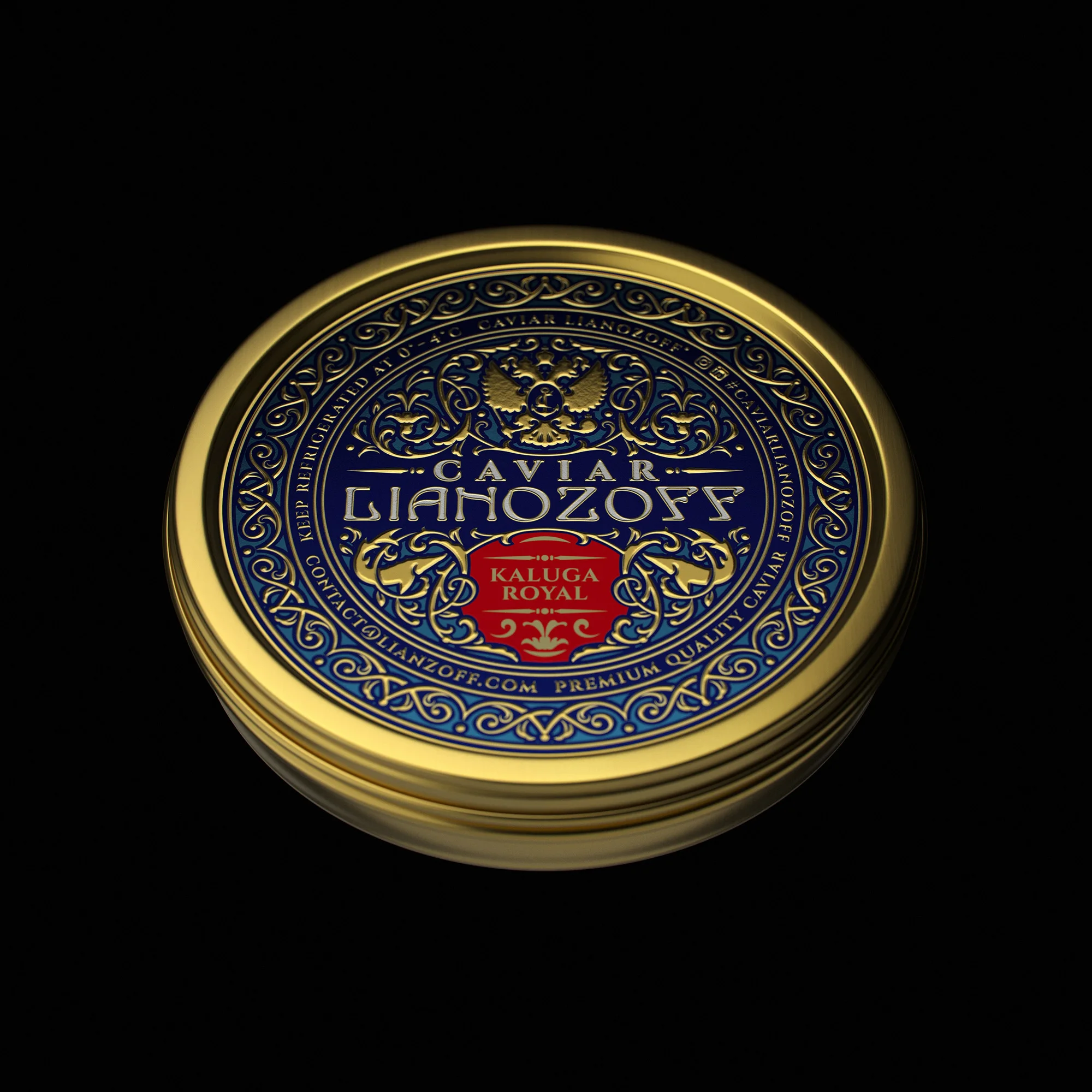 Minsda High Quality Caviar Tin label Waterproof Aluminum Gold 3D Embossed Caviar label