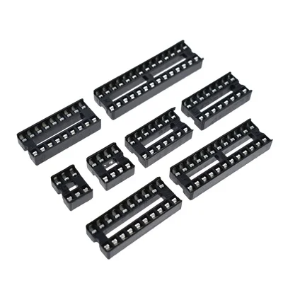 66PCS/Lot DIP IC Sockets Adaptor Solder Type Socket Kit 6 8 14 16 18 20 24 28 40 Pin DIP-8 16-Pins DIP8 DIP16 IC Connector