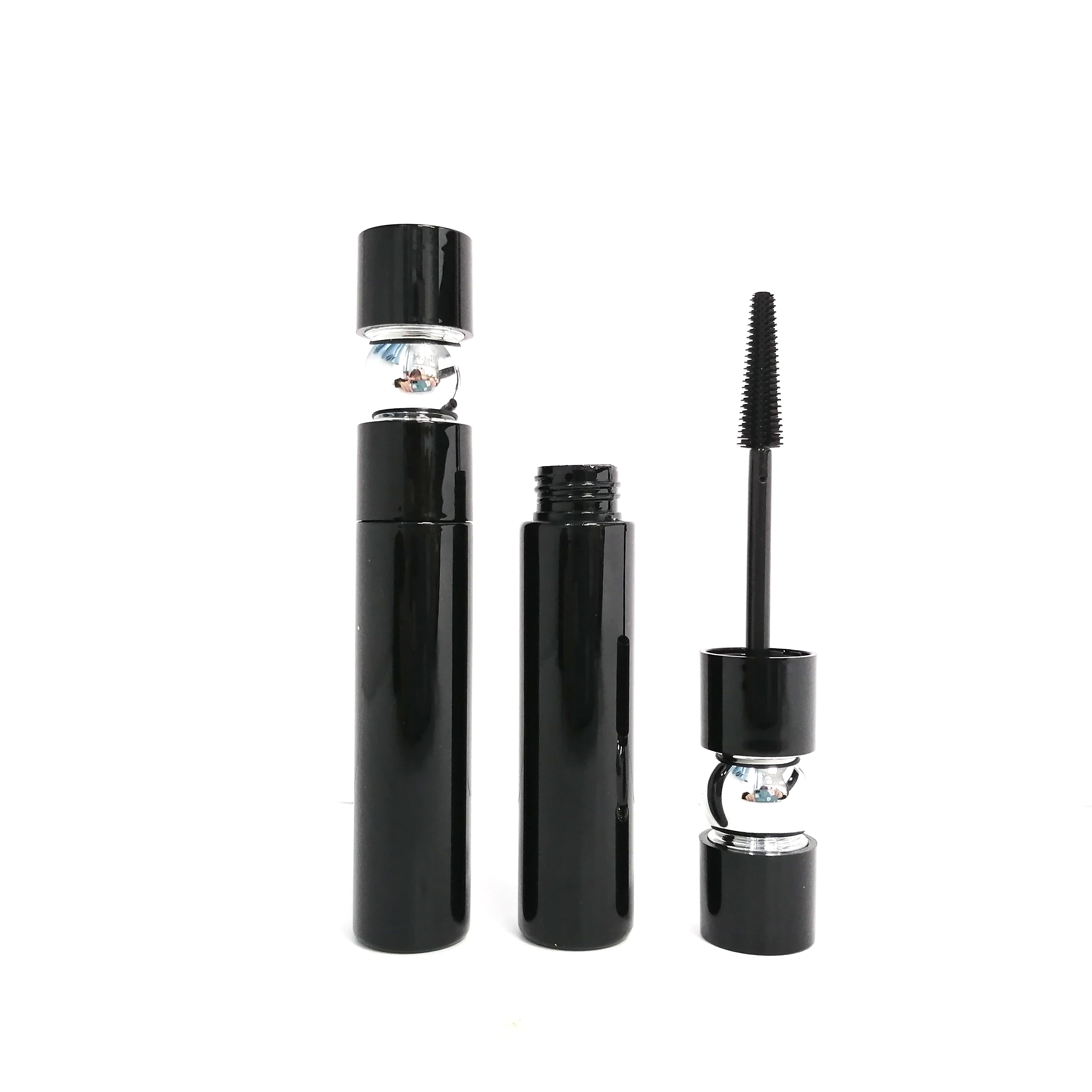 Hot sale new custom lip gloss tubes famous brand cosmetics packaging containers round black eyelash tube empty mascara tubes