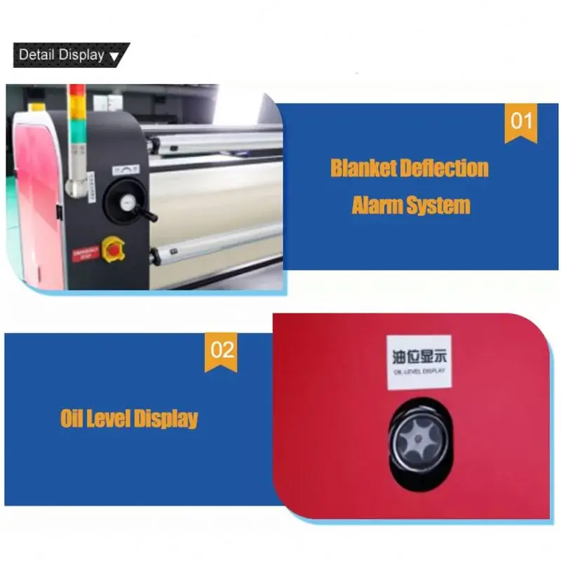 Automatic pneumatic pressure control roll to roll heat transfer press t-shirt printing machine