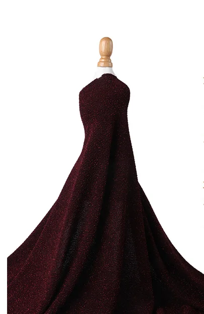 78%polyamide 16%wire 6%spandex South Korea Full star gold and silver thread jacquard knitted fabric  metal wire nylon elastic