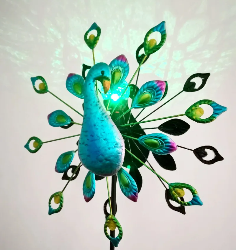 
garden ornaments peacock bird animal shape Wind Spinners Outdoor Metal 