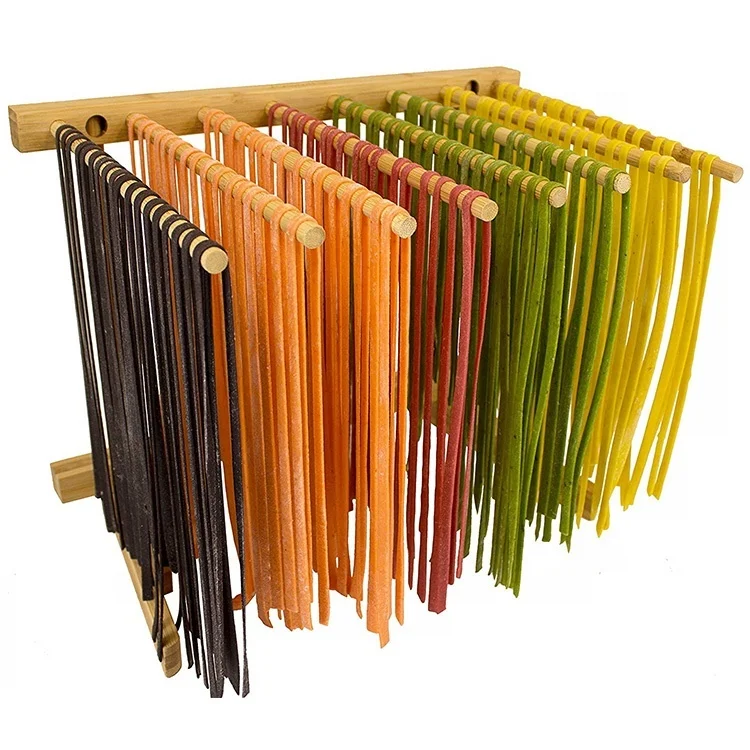 High Quality Eco-friendly Bamboo Pasta Collapsible Drying Rack