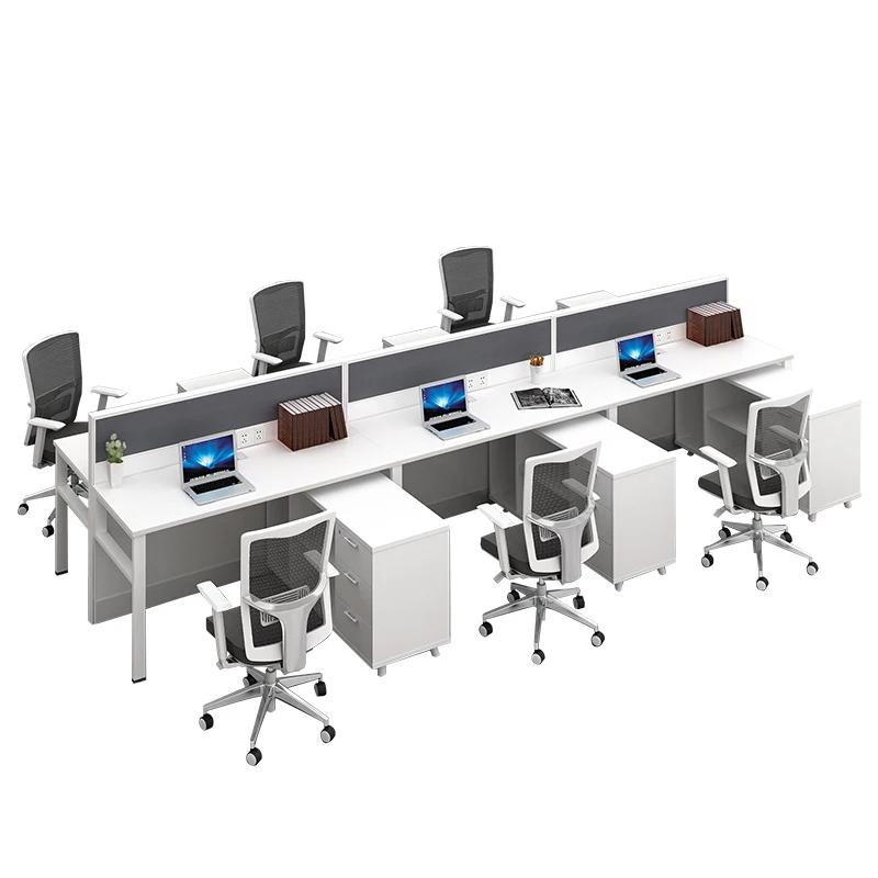 120 degree large space office partition new style 3 person desk office workstation office furniture for staff