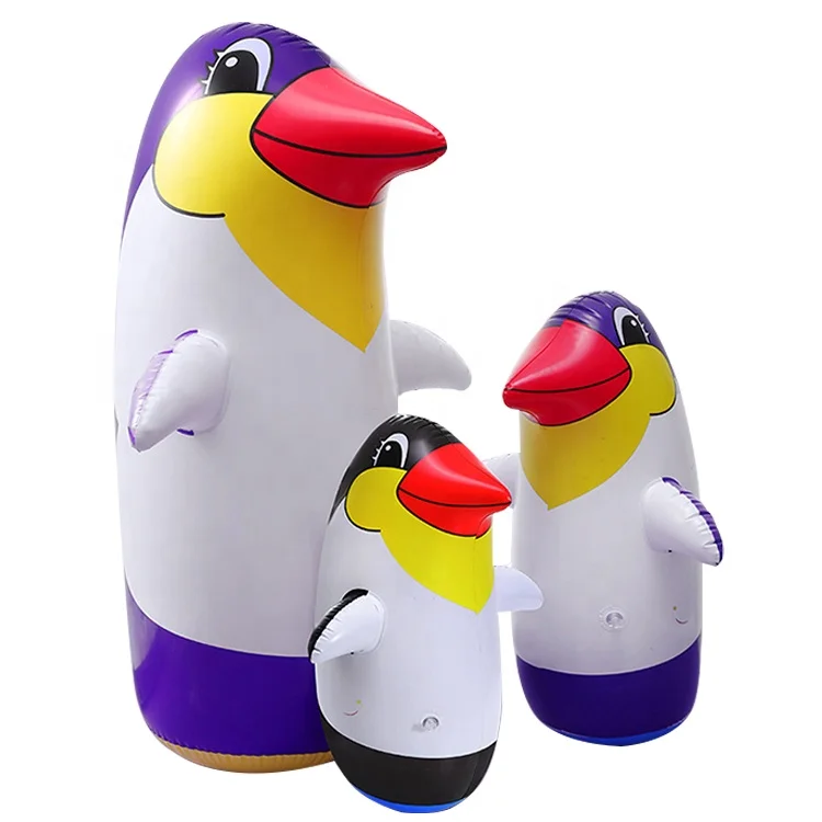 BS-t45 Wholesale eco-friendly pvc inflatable penguin tumbler and inflatable animal tumbler