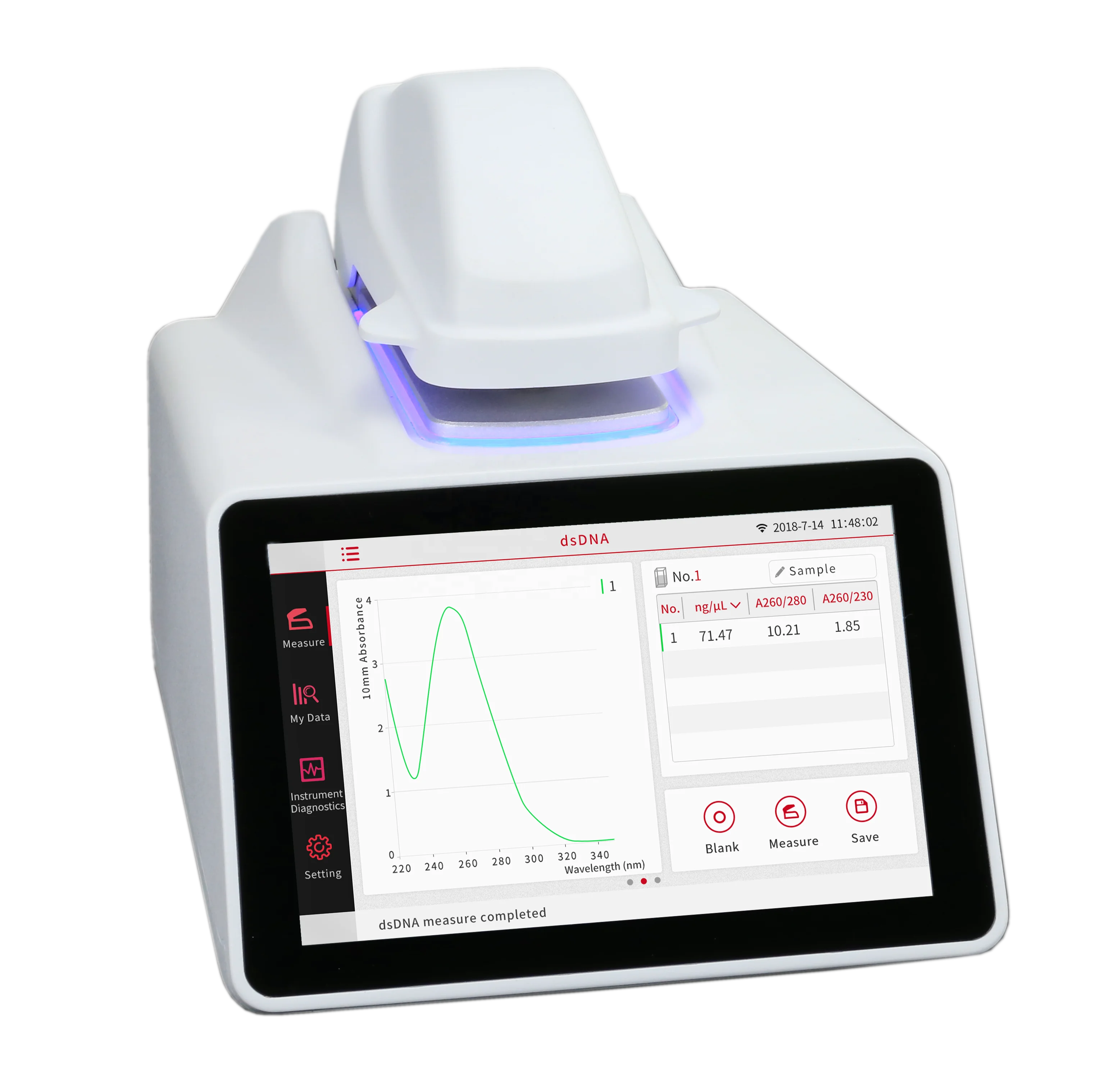 Laboratory Use Quick Test Visible Fluorescent Micro Volume Spectrophotometer Price